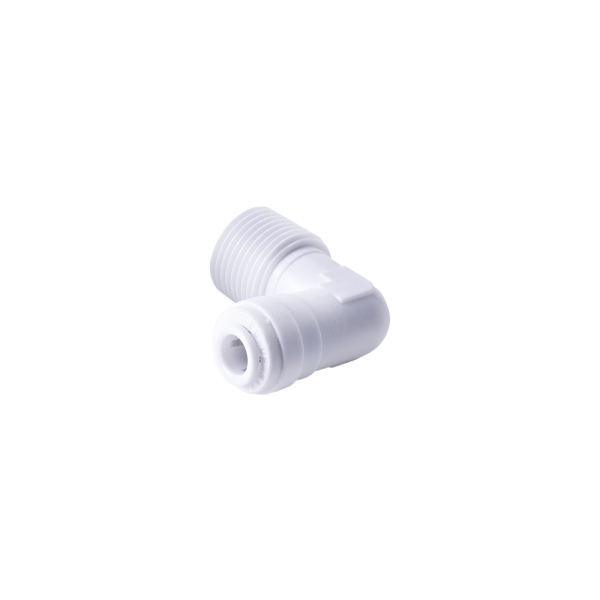 Фитинг угловой 1/4" - внеш. резьба 3/8" Фитинг угловой 1/4" - внеш. резьба 3/8"